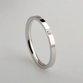 Minimalist silver titanium steel ring with a single sparkling square-set zircon stone - US 5 / Steel