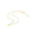 18k gold plated stainless steel necklace featuring a rectangular gold bar pendant on a white background - 40+5cm Length / Gold