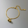 Bracciale a doppio strato vintage placcato oro 18K per donna con catena a serpente - Oro