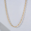 Minimalist gold titanium steel water wave chain necklace with shiny metallic finish - Gold