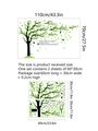 Adesivo murale con albero verde e uccelli con dimensioni e guida all'installazione - 30*60cm*2 Fogli