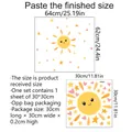 Tableau des tailles d'autocollants muraux soleil et étoiles pour décor de chambre - 30*30cm