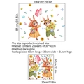 Cartoon rabbit and sunflower wall decals for kids bedroom decor in two 30x60cm sheets - Rabbit Sunflower Style
