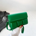 Chic lime green chocolate square crossbody bag with 3D texture and PU leather finish - Green