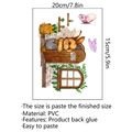 Cartoon rabbit window wall sticker in watercolor PVC style with self-adhesive backing - Watercolor Rabbit Window (MS4279) / 15*20cm