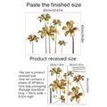 Size guide for golden floral wall stickers showing product dimensions and layout - 30*60cm*2 Sheets