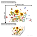 Pegatinas de pared de girasoles y mariposas para decoración de baño y el hogar - 25*35cm*1 Hoja / Colorido