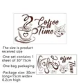 Size specifications and dimensions guide for coffee cup wall decal stickers - 15*30cm