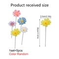 Set di 5 paletti da giardino con margherite colorate da 30 cm per decorazione di cortili - Set di 5 Pezzi (Colore Casuale) (G322)