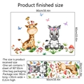 Wandtattoo Set mit Cartoon Giraffe Zebra Schmetterlingen und Pilzen für das Kinderzimmer - 30*90cm