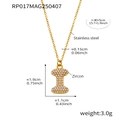 Collier doré en acier inoxydable avec pendentif lettre I serti de zircons 5A - Lettre I / Or