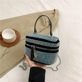 Sparkling crystal mini box bag with colorful rhinestones and silver chain strap - Colorful
