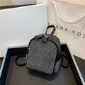 Elegant black mini backpack with silver rhinestones, stylish SKU variant for women - Gray