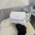 Minimalistische witte geplooide vierkante schoudertas voor dames met modeprinter - Wit