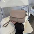 Stijlvolle beige kleine vierkante crossbodytas met reliëf geometrische patronen - Khaki