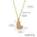 Collier en acier inoxydable doré avec pendentif lettre en zircon 5A et chaîne 45cm - Lettre L / Or