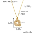 Collier en acier inoxydable doré avec pendentif lettre Q et zircons 5A scintillants - Lettre Q / Or