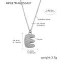 Collier hip-hop épais avec pendentif lettre E pavé de zircons en finition argent - Lettre E / Argent