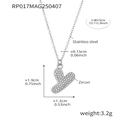 Collier en acier inoxydable argenté avec pendentif lettre Y et zircons 5A - Lettre Y / Argent