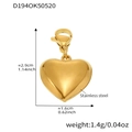 Technische Daten eines goldenen Herzanhängers mit Maßen und Gewichtsangaben im Detail - Goldener Herzanhänger (D194) / Ohne Kette