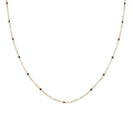 Collana dorata con perline smaltate bianche e nere, stile minimalista moderno a forma di U - Bianco e nero