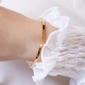 Minimalist high-polished gold stainless steel open bangle with a sleek mirror finish - Diameter 55-Gold