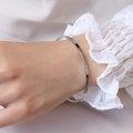 Minimalist 2mm wide polished silver stainless steel bangle for women in elegant style - Diameter 55-Steel Color