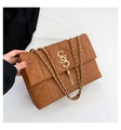 Sac bandoulière en PU marron foncé avec chaîne dorée et élégant détail de gland - Marron (8016)