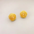 Elegante vergoldete Kamelienblüten-Ohrringe mit funkelndem Zirkonia-Schmuckbesatz - Kamelienblüte Ohrstecker / Stud Ohrringe