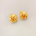 Elegante 18K vergoldete Liebesknoten Ohrstecker mit feinem gedrehtem Liniendesign - Gold