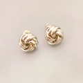 Minimalistische silberne Knotenstecker mit gedrehter Metallstruktur für den Alltag - Silber