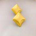 Square brushed gold earrings with a minimalist arc design and premium matte finish - Gold Square Stud Earrings