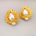Orecchini vintage in stile francese con perle e ago in argento 925 per donne - Stile perno in argento 925