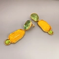 Pendientes colgantes retro geométricos con agujas de plata 925 y resina de colores - Grande / Amarillo