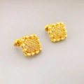 French luxury four-leaf clover earrings with gold plating, sparkling zircons and pearls - Gold