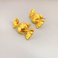 Elegant gold candy-shaped 925 silver stud earrings with a polished luxury finish - Gold