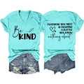 Front and back view of mint green V-neck T-shirt with distressed denim shorts - S / Deep Water Blue