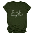 Detail of army green crewneck t-shirt with white 'This is the Turning Point' print - Army Green (White Font)