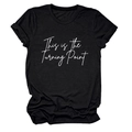 Detail of soft black cotton t-shirt featuring This is the Turning Point graphic print - Black (White Letters)