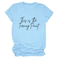 Sky blue crew neck T-shirt with This is the Turning Point print on white background - Light Blue (Black Font)
