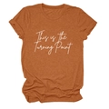 Detail of rust red t-shirt showing white This is the Turning Point print and cuffed sleeves - Burnt Orange (White Font)