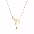 Irregular liquid lava waterdrop pendant necklace in 18K gold plated stainless steel - Gold