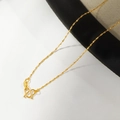 Polished gold titanium steel popcorn chain necklace with a classic S-hook clasp - Satellite Chain / 45cm / Gold