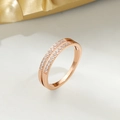 Retro rose gold double row eternity ring set with twenty-two sparkling zircons - Number 5 / Rose Gold