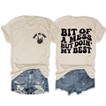 Vista dettagliata fronte e retro della t-shirt grigia con stampa grafica retrò slogan - S / Sabbia