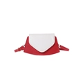 Sac bandoulière bicolore rouge et blanc avec motif cœur et sangle réglable en PU - Rouge