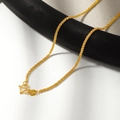 Golden titanium steel spiral chain necklace with S-hook clasp on black jewelry stand - Sparkling Wave Style / 45cm / Gold