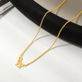 Classic gold bead chain necklace with S-hook clasp made of waterproof titanium steel - M-buckle Bead Chain / 45cm / Gold