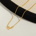 Golden titanium steel box chain necklace with classic S-hook clasp and polished finish - Box Chain Necklace / 45cm / Gold