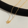 Golden titanium steel Chopard box chain necklace with S-hook clasp and oval tag - O-Chain / 45cm / Gold